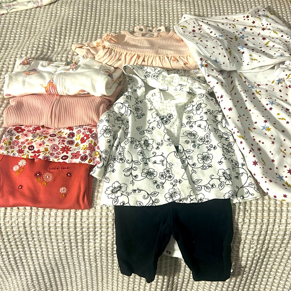 9 pieces newborn baby girls clothes old navy litleMe carters